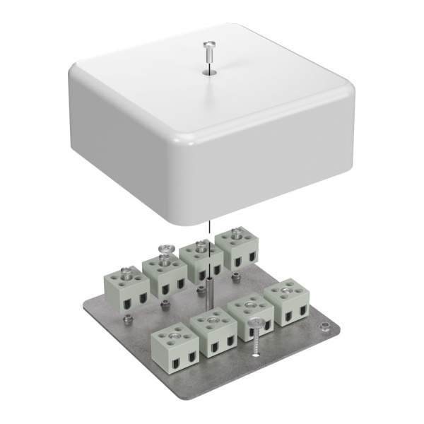 Коробка огнестойкая для кабель-канала 40-0470-FR2.5-16 Е15-Е120 103х103х45 RAL9003 Промрукав (22 шт/уп)