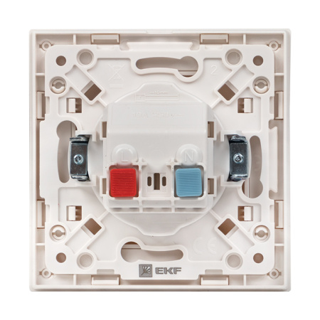 Стокгольм Механизм Розетки 1-местной с/з 16А белый с защ, штор, EKF