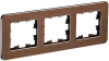 BRITE Рамка 3-мест. РУ-3-1-Бр металл коричн. RE AL IEK