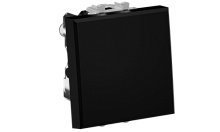 Выключатель двухполюсный одноклавишный модульный, "Avanti", "Черный матовый", 2 модуля DKC