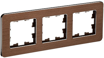 BRITE Рамка 3-мест. РУ-3-1-Бр металл коричн. RE AL IEK