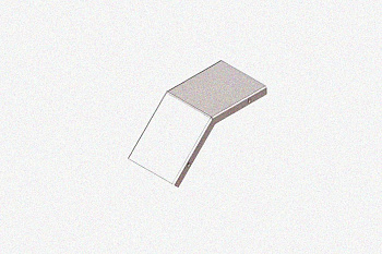 Крышка лотка замкового КЛСЗ 80х80-45 УТ1,5 для поворота трассы вниз на 45, оцинкованный лист, S1,5