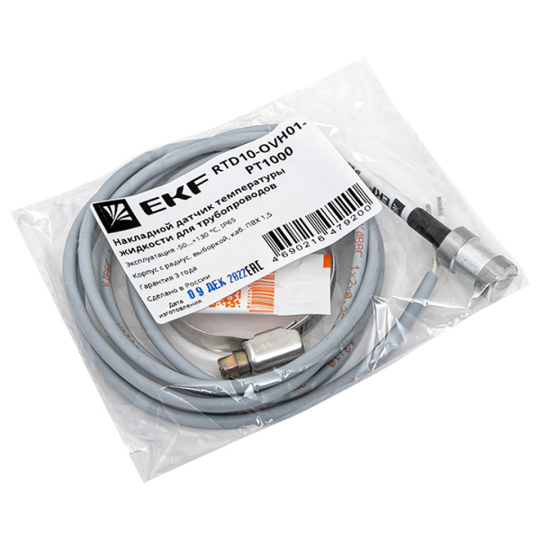 Накладной датчик температуры жидкости для трубопроводов RTD10-OVH01-PT1000 EKF