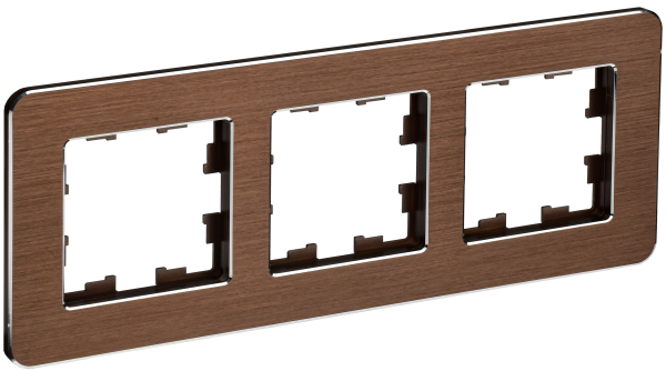BRITE Рамка 3-мест. РУ-3-1-Бр металл коричн. RE AL IEK