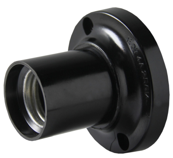 Патрон карболитовый потолочный Е27 черн, прямой без наклейки PROxima EKF