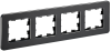 BRITE Рамка 4-мест. РУ-4-1-Бр металл черн. RE IEK