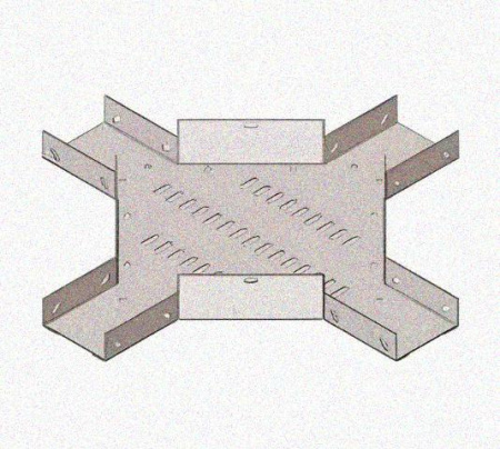 Лоток крестообразный перфорированный КМ 300х50 УТ1,5, горячее цинкование, S1,5