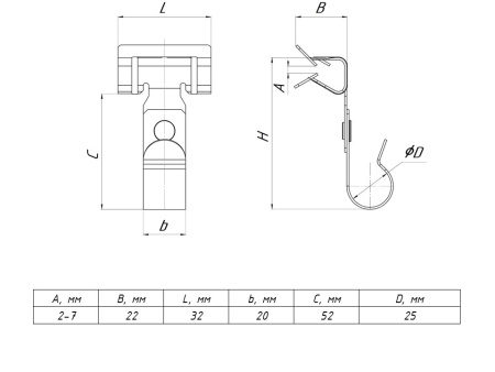 Зажим балочный 3-8 мм под трубу 25 мм EKF