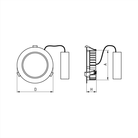 Светильник светодиодный ДВО LEDdownlight встр.круг 18Вт 4000К 001 170х45х150 IP54 АСТЗ
