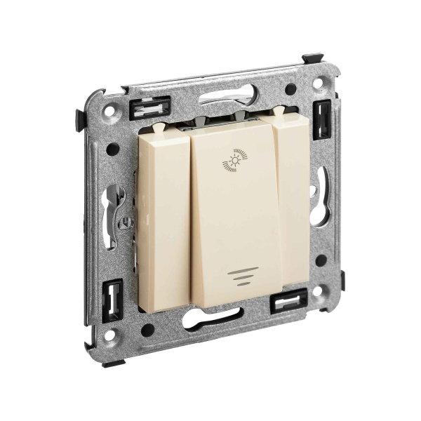 Диммер кнопочный в стену, "Avanti", "Ванильная дымка" DKC