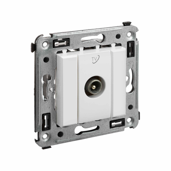 Розетка TV проходная в стену, "Avanti", "Белое облако" DKC