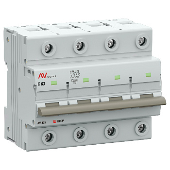Выключатель автоматический ВА МОД AV-125 4П 63A D 10кА AVERES EKF