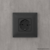 Розетка в стену, 2P+E, с з/ш, "Avanti", "Черный матовый" DKC