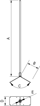 Молниеприемник коньковый с угловым зажимом, 1500 мм DKC