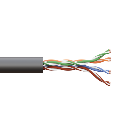 Кабель витая пара TERACOM Cat,5E U/UTP 4 пары solid внешний оболочка LDPE цвет черный (упак, 305м) EKF