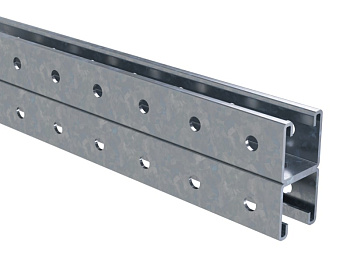 Двойной С-образный профиль 41х41, L1100, толщ. 2,5 мм, нержавеющая сталь AISI 316L DKC