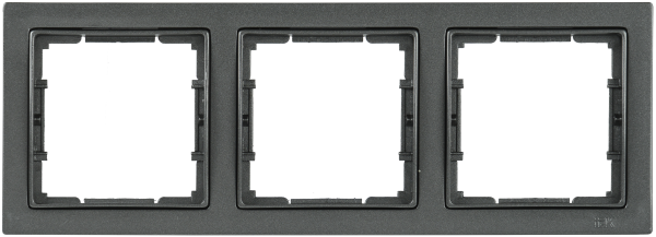 Рамка 3-местная квадратная РУ-3-БА BOLERO Q1 антрацит IEK