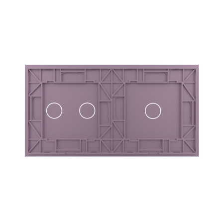 Панель для двух сенсорных выключателей, 3 клавиши (1+2), цвет розовый, стекло Livolo