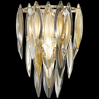 Бра Белое золото/Прозрачный, Дымчатый, Янтарный E14 3*40Вт WE144.03.301 WERTMARK