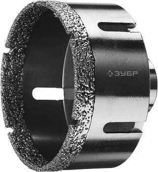 Высокоскоскоростная алмазная коронка для УШМ (М14) d 83мм по керамограниту и железобетону, Вакуумное Спекание, Профессионал ЗУБР