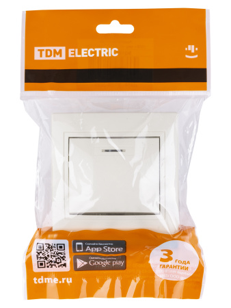 Выключатель 1 кл. с подсветкой 10А сл. кость "Таймыр" TDM