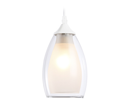 Подвесной светильник TR3534 WH/CL/FR белый/прозрачный/белый матовый E27 max 40W D120*800 Ambrella Light