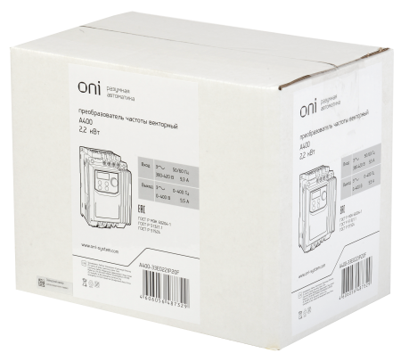 Преобразователь частоты A400 380В 3Ф 2,2кВт 5,5А серии ONI