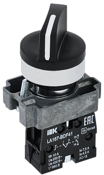 Переключатель LA167-BDF41 на 2 положения 1з черный IEK