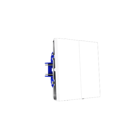 Выключатель с самовозвратом встраиваемый Voltum S70 двухклавишный 10А, (белый глянцевый)