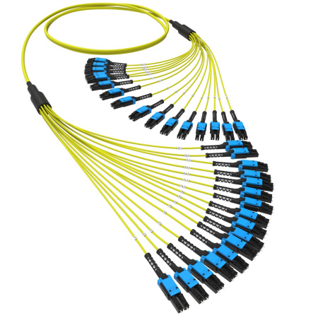 Оптическая разветвительная сборка 32 ОВ, 9/125 OS2, 16xLC-UPC Duplex Uniboot/16xLC-UPC Duplex Uniboot, тип полярности - прямая (Tx-->Rx), 2 м DKC