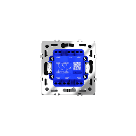 Проходной переключатель встраиваемый Voltum S70 двухклавишный с подсветкой 10А, (графит)
