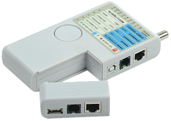 ITK Тестер для витой пары 4в1 RJ45/RJ11/BNC/USB с элементом питания