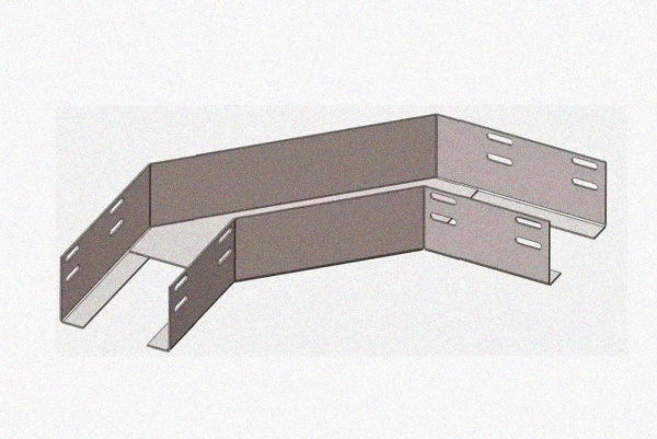 Лоток угловой замковый перфорированный КГЗ 300х80-90 УХЛ1 поворот на 90, горячее цинкование, S1,5