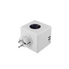 Разветвитель Cube Original Lite 3 Euro 16А, 3 USB 2A+C с блоком 5В/3.1А RocketSocket, цвет белый-серый