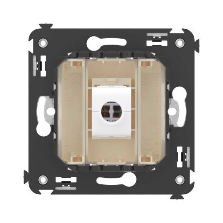 Компьютерная розетка RJ-45 без шторки в стену, кат.5е одинарная, "Avanti", "Ванильная дымка" DKC