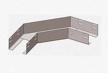 Лоток угловой замковый перфорированный КГЗ 100х100-90 (Rп600) УХЛ1 поворот на 90, радиус поворота трассы 600 мм, горячее цинкование, S1,5