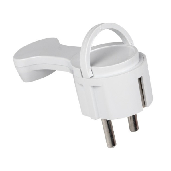 Вилка угловая с з/к евро тонкая белая (75/300) Альфа