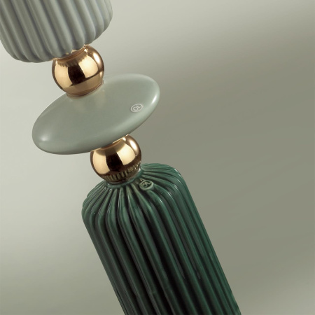 Торшер E27 1*60W 4861/1FA CANDY золотой/раноцветн.керамика/абажур ODEON LIGHT