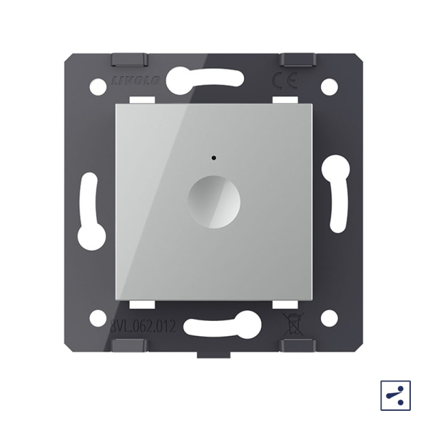 Одноклавишный проходной сенсорный выключатель Module, цвет серый (механизм) Livolo