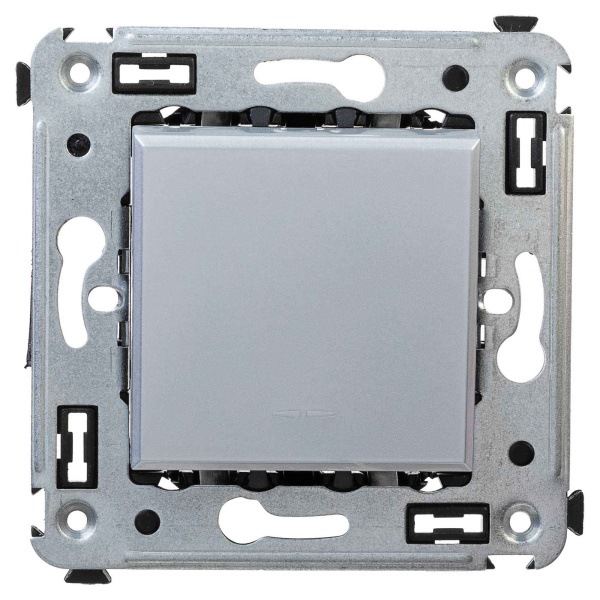 Перекрестный переключатель одноклавишный в стену, "Avanti", "Закаленная сталь" DKC