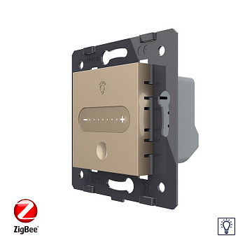 Одноклавишный проходной сенсорный диммер ZigBee, цвет золотой (механизм) Livolo