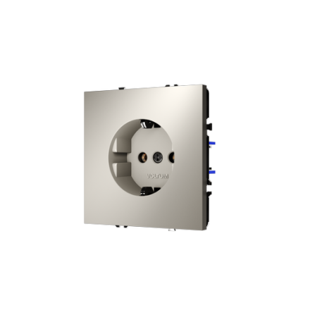 Розетка встраиваемая Voltum S70 с заземлением и защитными шторками, 16А, (кашемир)