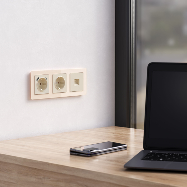 Acrylic Рамка на 3 поста айвори Werkel