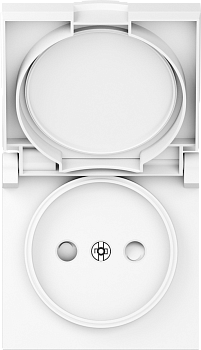 Donel A07 глянцевый белый накладка для розетки без заземления, с крышкой, 16A 250 В~, серия DB