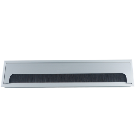 Donel Кабельный громмет (лючок) в стол, 350*80мм, цвет: серебро