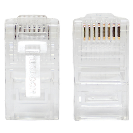 Коннектор RJ-45 TERACOM неэкранированный 8P8C Cat,5E универсальный (упак,10шт) EKF