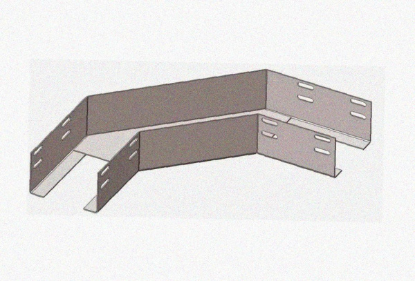 Лоток угловой перфорированный КГ 150х100-135 УТ1,5 поворот на 135, горячее цинкование, S1,5