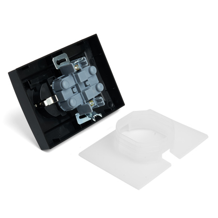 Розетка 2-местная с/з с крышкой, STEKKER, PST16-9015-03, 250В, 16А, серия Эрна, черный Розетка 2-местная с/з с крышкой, STEKKER, PST16-9015-03, 250В, 16А, серия Эрна, черный