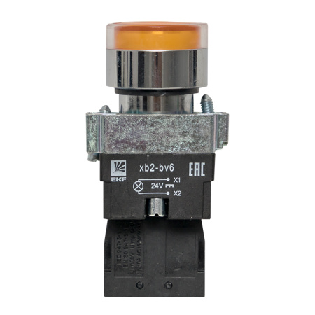 Кнопка BA51 с подстветкой 24В желтая NO PROxima EKF