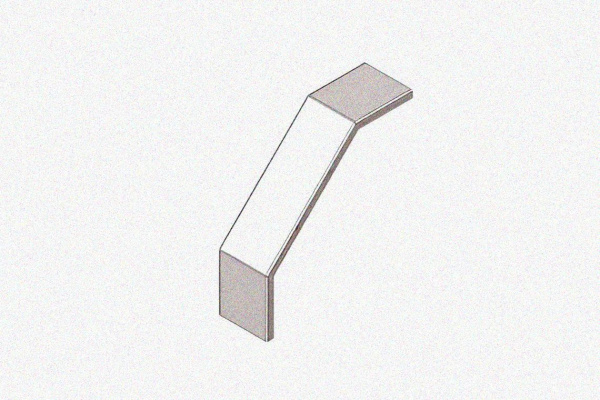 Крышка лотка замкового КЛСЗ 80х80-90 УТ1,5 для поворота трассы вниз на 90, оцинкованный лист, S0,8